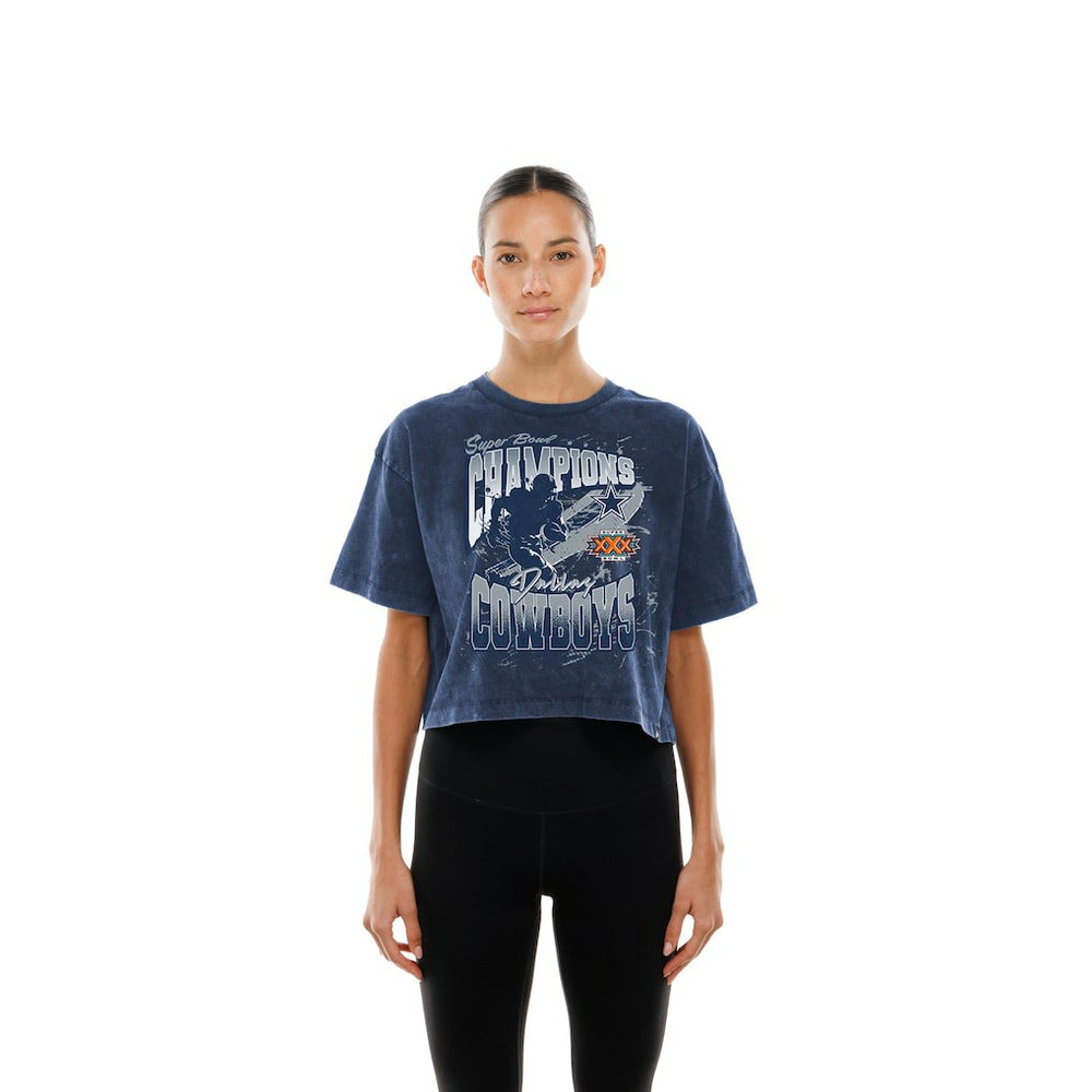 Women's Cropped Boxy Sport Classics Mineral Wash T-Shirt - Dallas Cowboys
