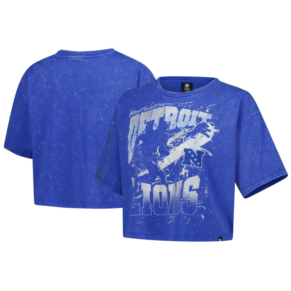Women's Cropped Boxy Sport Classics Mineral Wash T-Shirt - Detroit Lions
