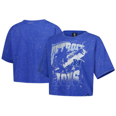 Women's Cropped Boxy Sport Classics Mineral Wash T-Shirt - Detroit Lions