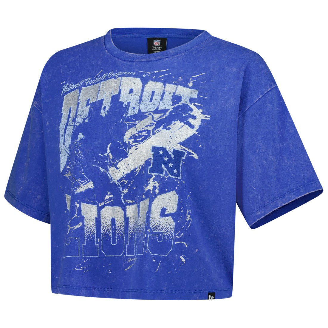 Women's Cropped Boxy Sport Classics Mineral Wash T-Shirt - Detroit Lions