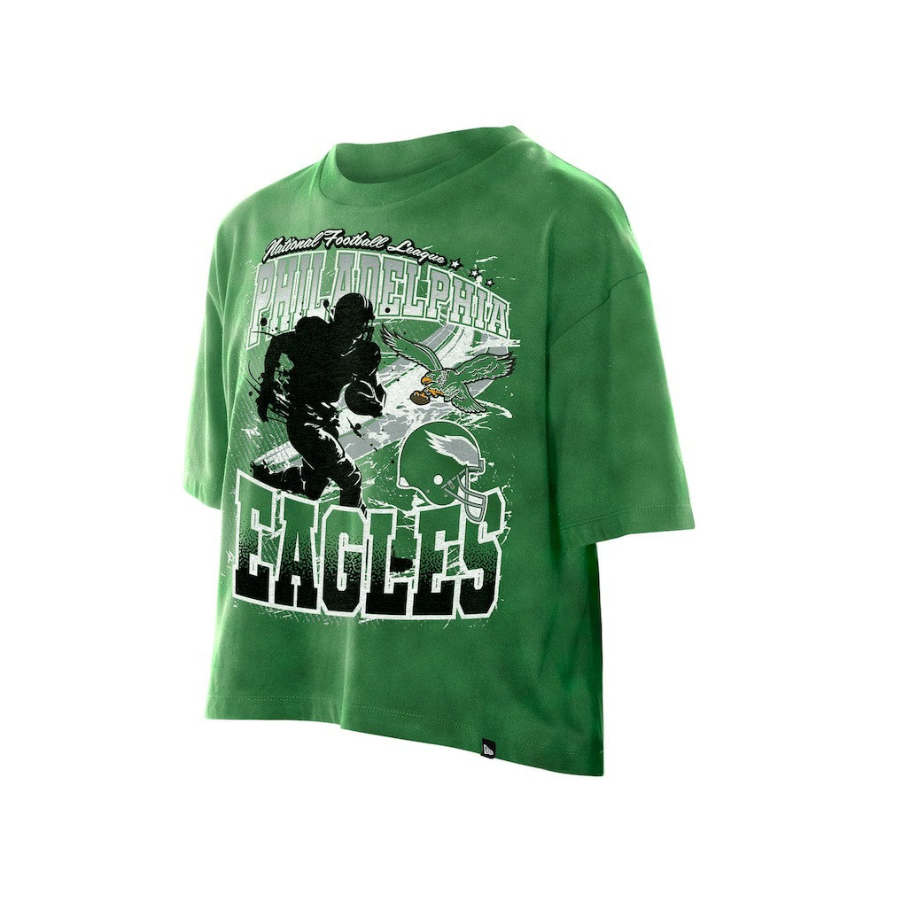 Women's Cropped Boxy Sport Classics Mineral Wash T-Shirt - Philadelphia Eagles