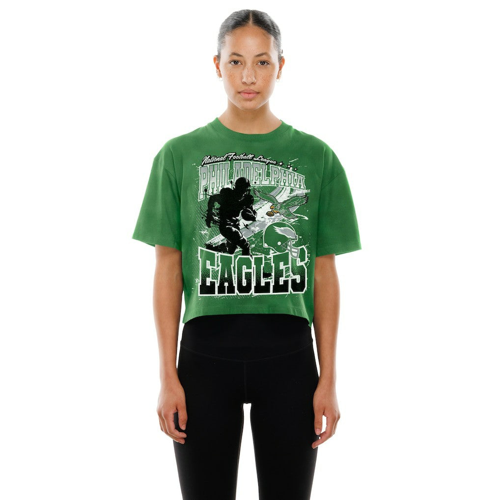 Women's Cropped Boxy Sport Classics Mineral Wash T-Shirt - Philadelphia Eagles