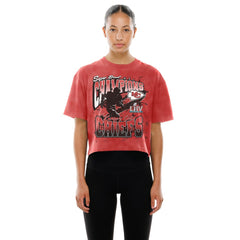 Women's Cropped Boxy Sport Classics Mineral Wash T-Shirt - Kansas City Chiefs