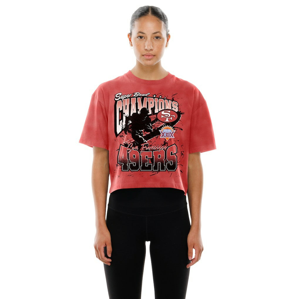 Women's Cropped Boxy Sport Classics Mineral Wash T-Shirt - San Francisco 49ers