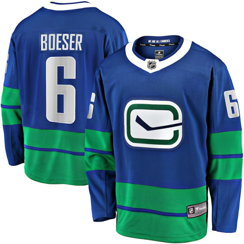 NHL Blue Brock Boeser Vancouver Canucks Fanatics Breakaway Jersey