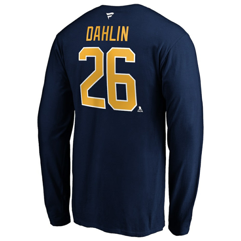 NHL Navy Rasmus Dahlin Buffalo Sabres Fanatics Authentic Stack Name & Number T-Shirt