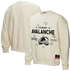 NHL Cream Colorado Avalanche Mitchell & Ness Women's Logo 3.0 Pullover Sweatshirt