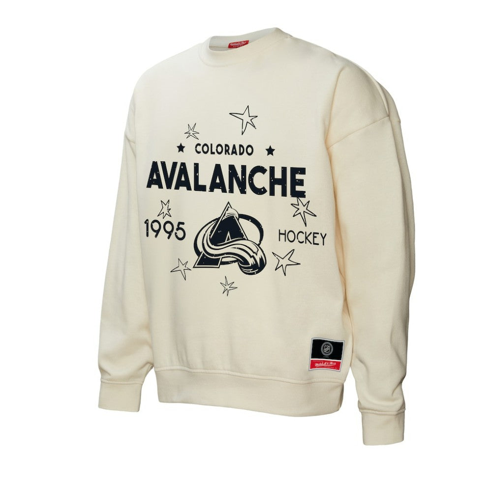 NHL Cream Colorado Avalanche Mitchell & Ness Women's Logo 3.0 Pullover Sweatshirt