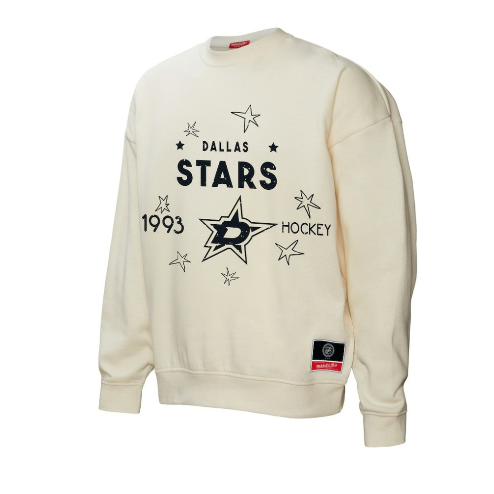 NHL Cream Dallas Stars Mitchell & Ness Women's Logo 3.0 Pullover Sweatshirt