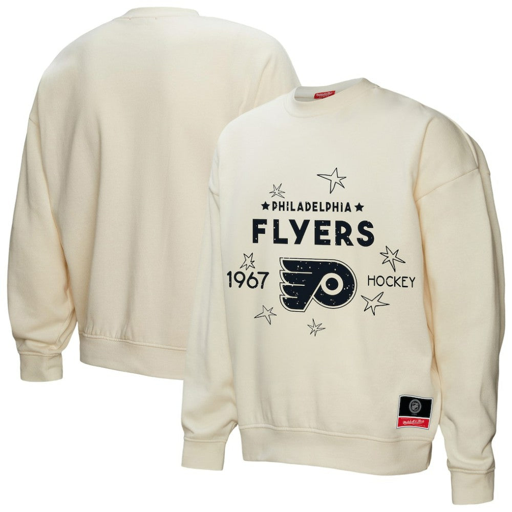 NHL Cream Philadelphia Flyers Mitchell & Ness Women's Logo 3.0 Pullover Sweatshirt