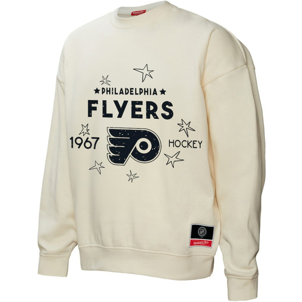 NHL Cream Philadelphia Flyers Mitchell & Ness Women's Logo 3.0 Pullover Sweatshirt