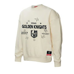 NHL Cream Vegas Golden Knights Mitchell & Ness Women's Logo 3.0 Pullover Sweatshirt