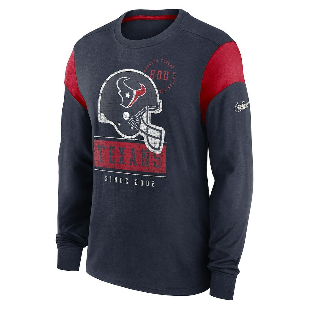Rewind Playback Helmet Long Sleeve T-Shirt - Houston Texans