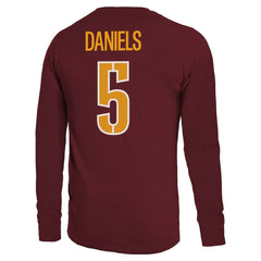 Jayden Daniels  Majestic Threads Name & Number Non-Distressed Long Sleeve T-Shirt - Washington Commanders