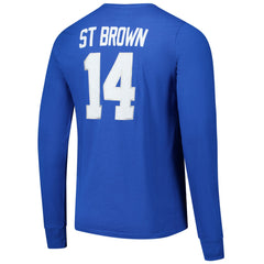 Amon-Ra St. Brown  Majestic Threads Name & Number Long Sleeve T-Shirt - Detroit Lions