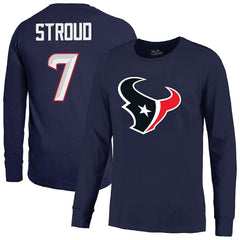 C.J. Stroud  Majestic Threads Name & Number Non-Distressed Long Sleeve T-Shirt - Houston Texans