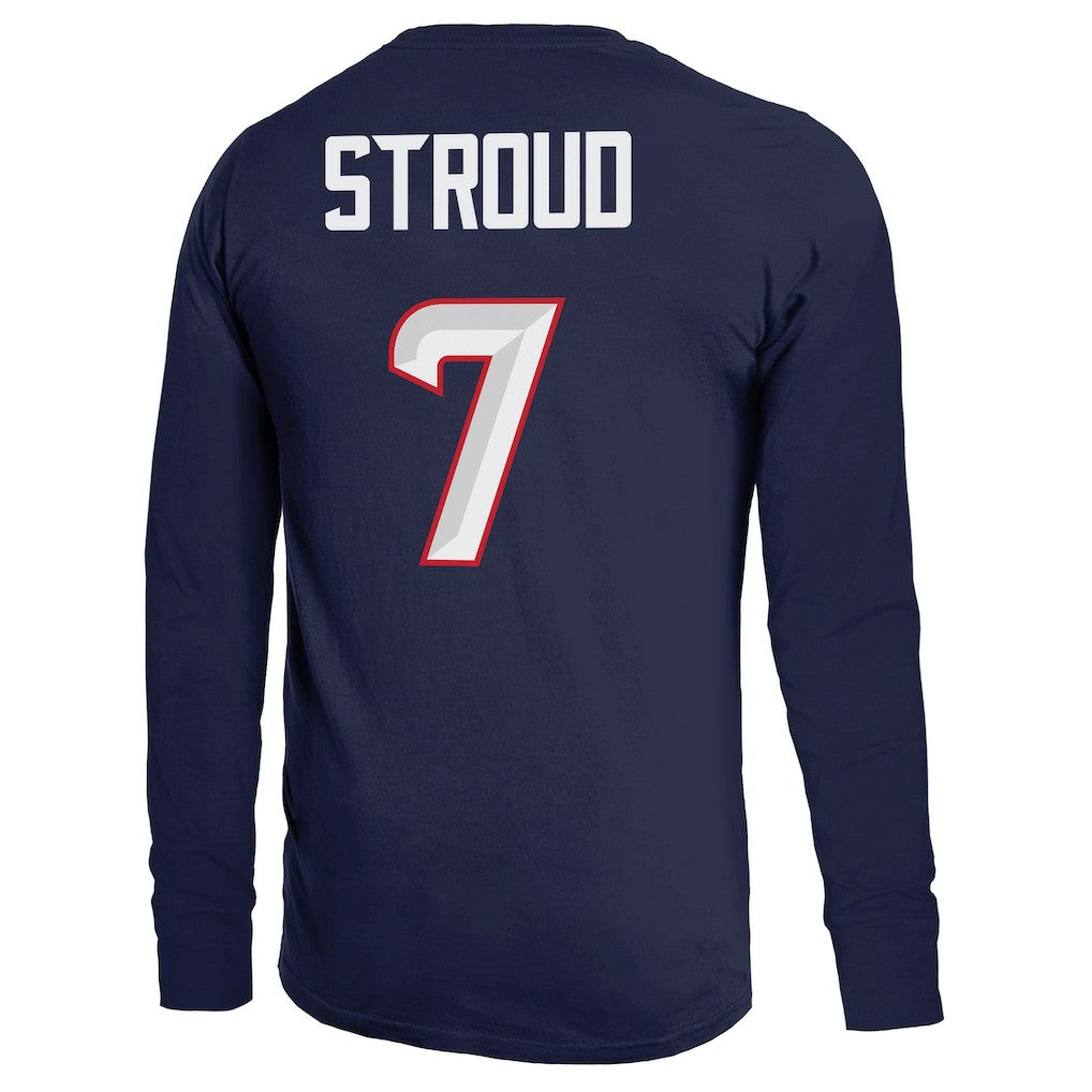 C.J. Stroud  Majestic Threads Name & Number Non-Distressed Long Sleeve T-Shirt - Houston Texans
