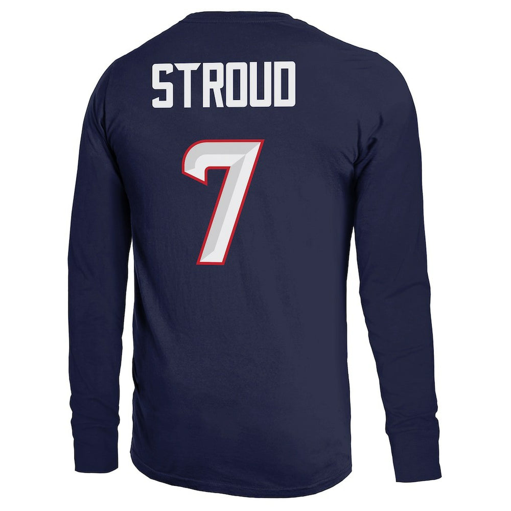 C.J. Stroud  Majestic Threads Name & Number Non-Distressed Long Sleeve T-Shirt - Houston Texans