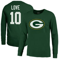 Jordan Love  Majestic Threads Name & Number Long Sleeve T-Shirt - Green Bay Packers