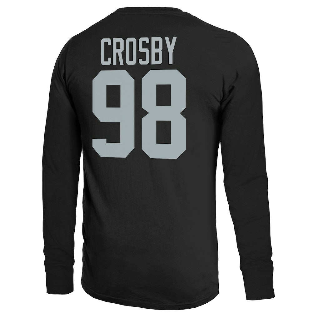 Maxx Crosby  Majestic Threads Name & Number Non-Distressed Long Sleeve T-Shirt - Las Vegas Raiders