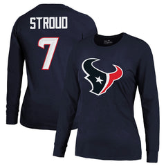 C.J. Stroud  Majestic Threads Women's Player Name & Number Long Sleeve T-Shirt - Houston Texans