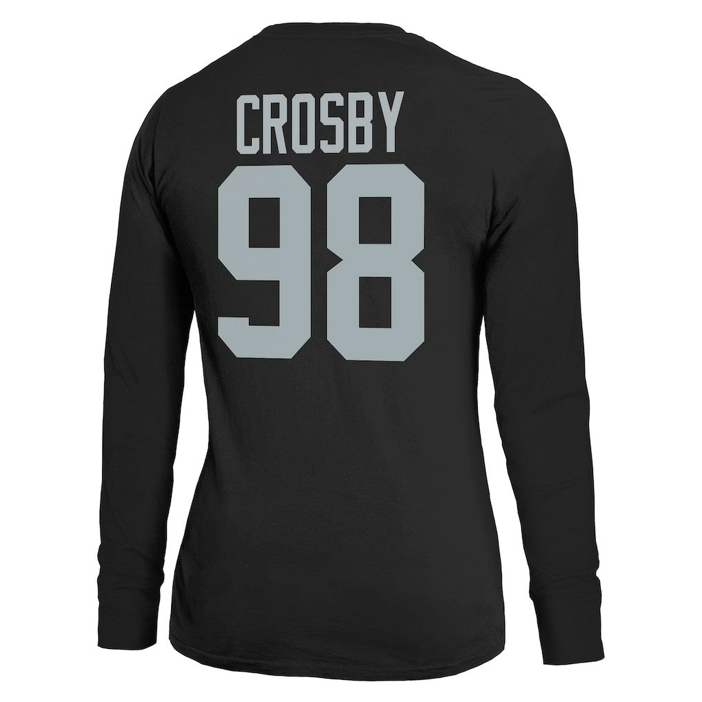 Maxx Crosby  Majestic Threads Women's Player Name & Number Long Sleeve T-Shirt - Las Vegas Raiders