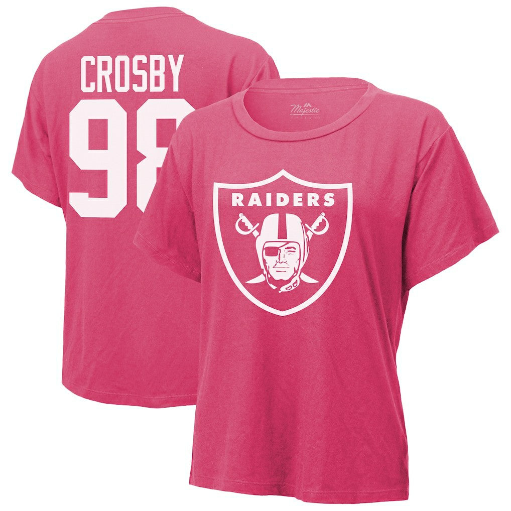 Maxx Crosby  Majestic Threads Women's Name & Number T-Shirt - Las Vegas Raiders