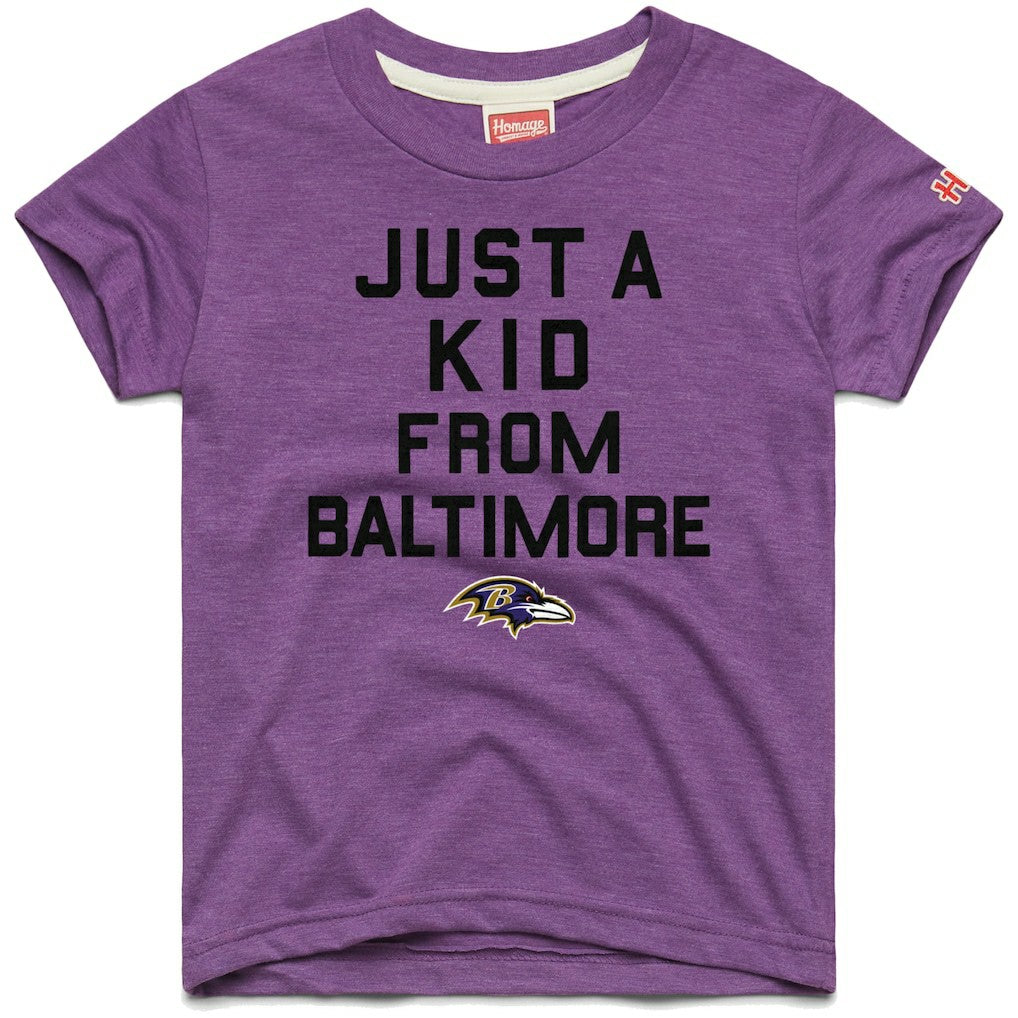 Homage Youth Just a Kid Tri-Blend T-Shirt - Baltimore Ravens