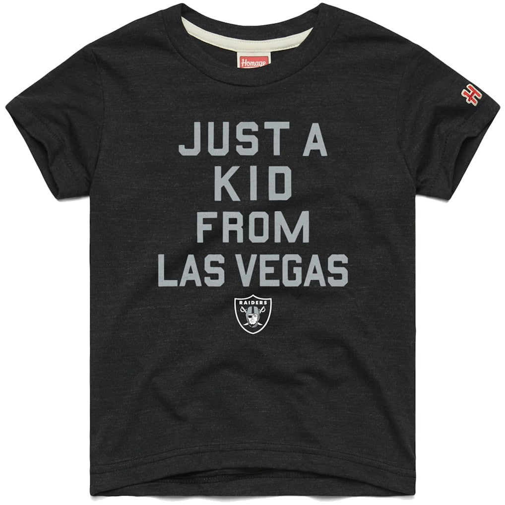 Homage Youth Just a Kid Tri-Blend T-Shirt - Las Vegas Raiders