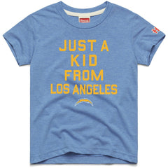 Homage Youth Just a Kid Tri-Blend T-Shirt - Los Angeles Chargers