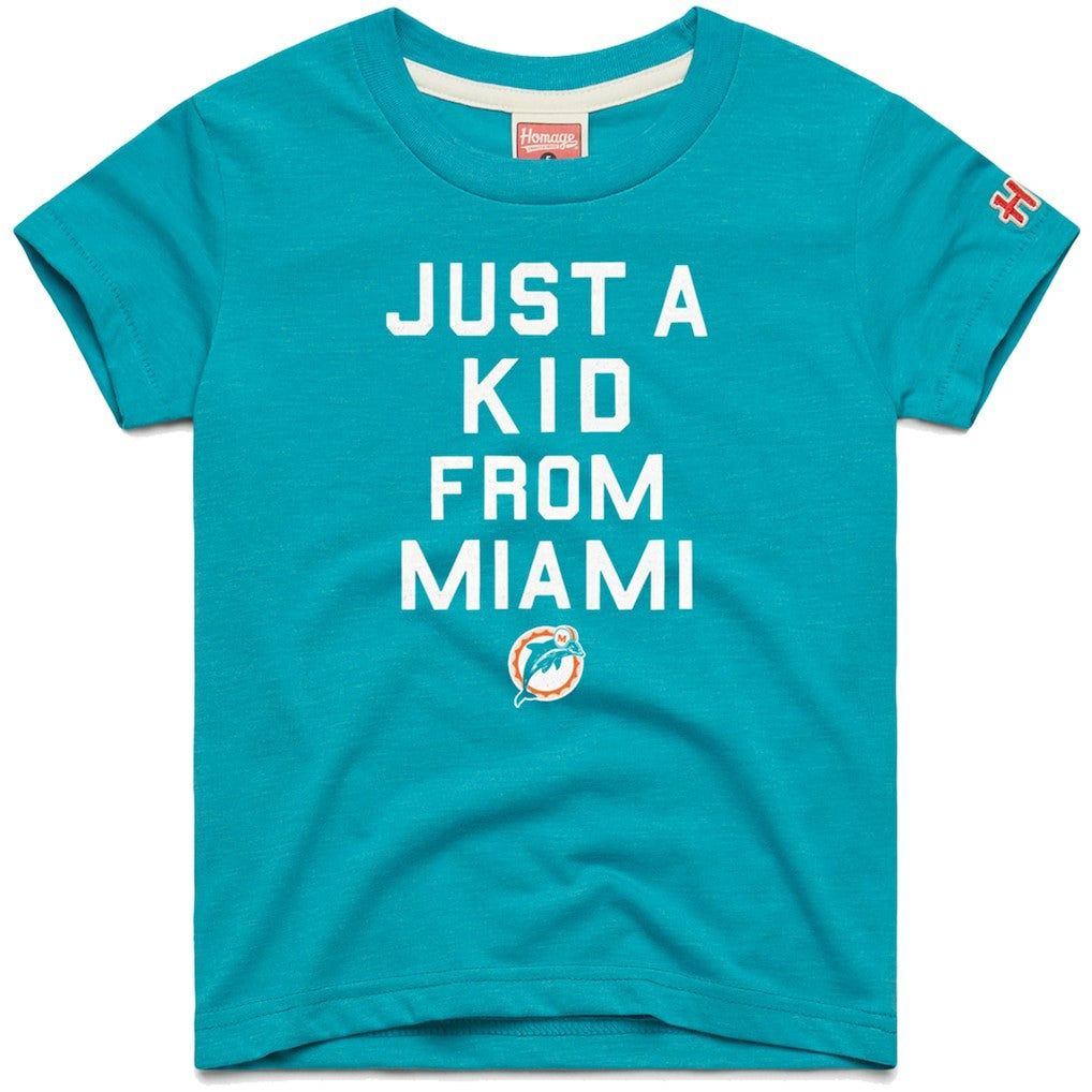Homage Youth Just a Kid Tri-Blend T-Shirt - Miami Dolphins