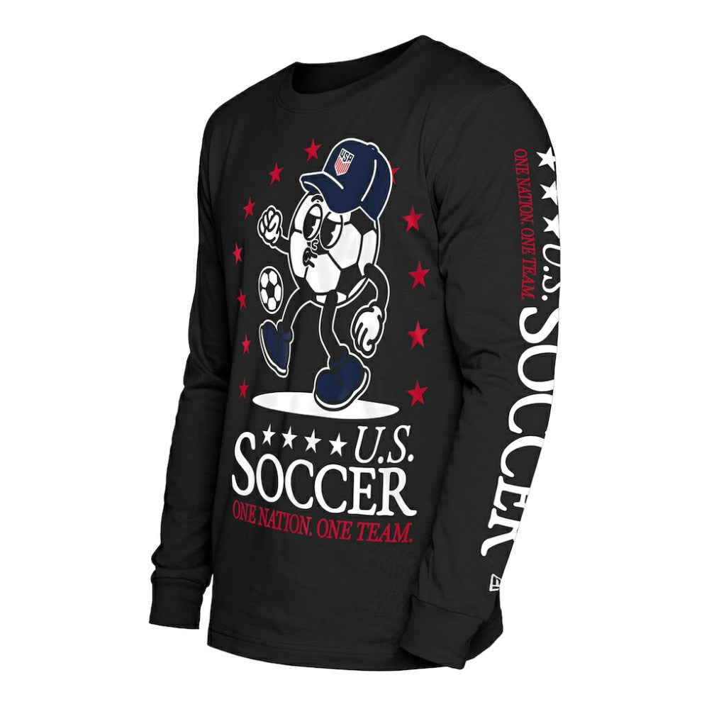USMNT New Era Old School Sport Long Sleeve T-Shirt - New Era Black