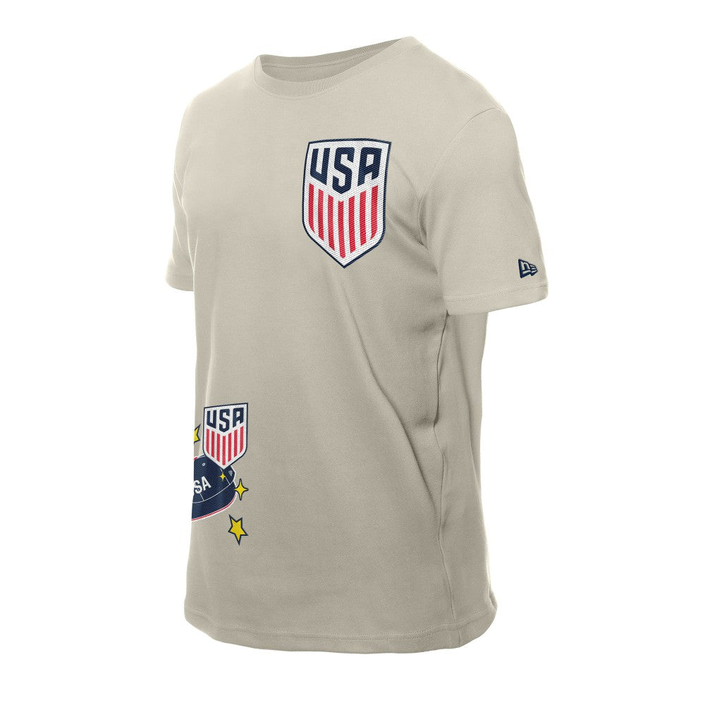 USMNT New Era Logo Select T-Shirt - New Era Light Beige