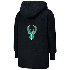 NBA The Best Lounger in the World By Jill Martin Milwaukee Bucks Unisex Black Oversized Open-Front Hoodie Sweater cheap