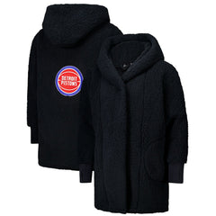 NBA The Best Lounger in the World By Jill Martin Detroit Pistons Unisex Black Oversized Open-Front Hoodie Sweater cheap