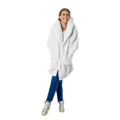 NBA The Best Lounger in the World By Jill Martin Boston Celtics Unisex Cream Oversized Open-Front Hoodie Sweater on sale