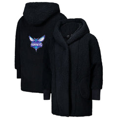 NBA The Best Lounger in the World By Jill Martin Charlotte Hornets Unisex Black Oversized Open-Front Hoodie Sweater cheap