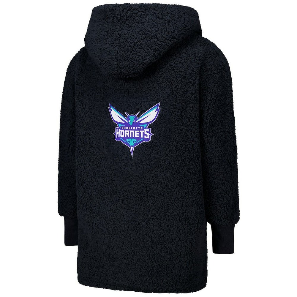 NBA The Best Lounger in the World By Jill Martin Charlotte Hornets Unisex Black Oversized Open-Front Hoodie Sweater cheap