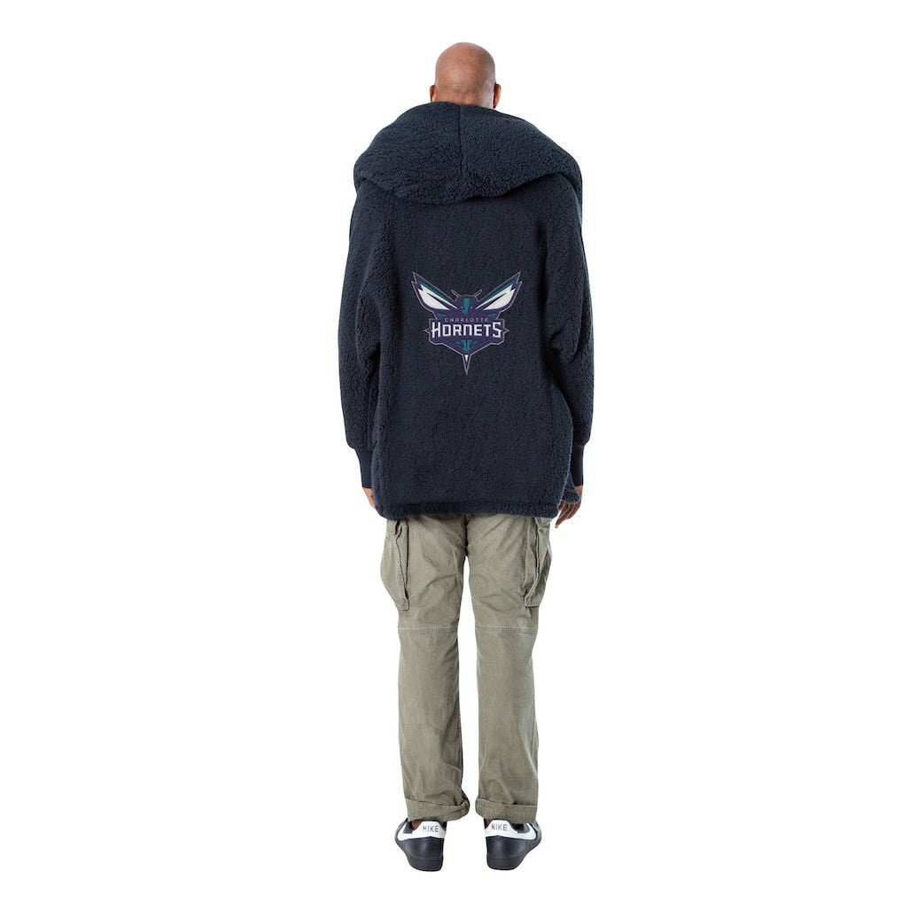 NBA The Best Lounger in the World By Jill Martin Charlotte Hornets Unisex Black Oversized Open-Front Hoodie Sweater cheap