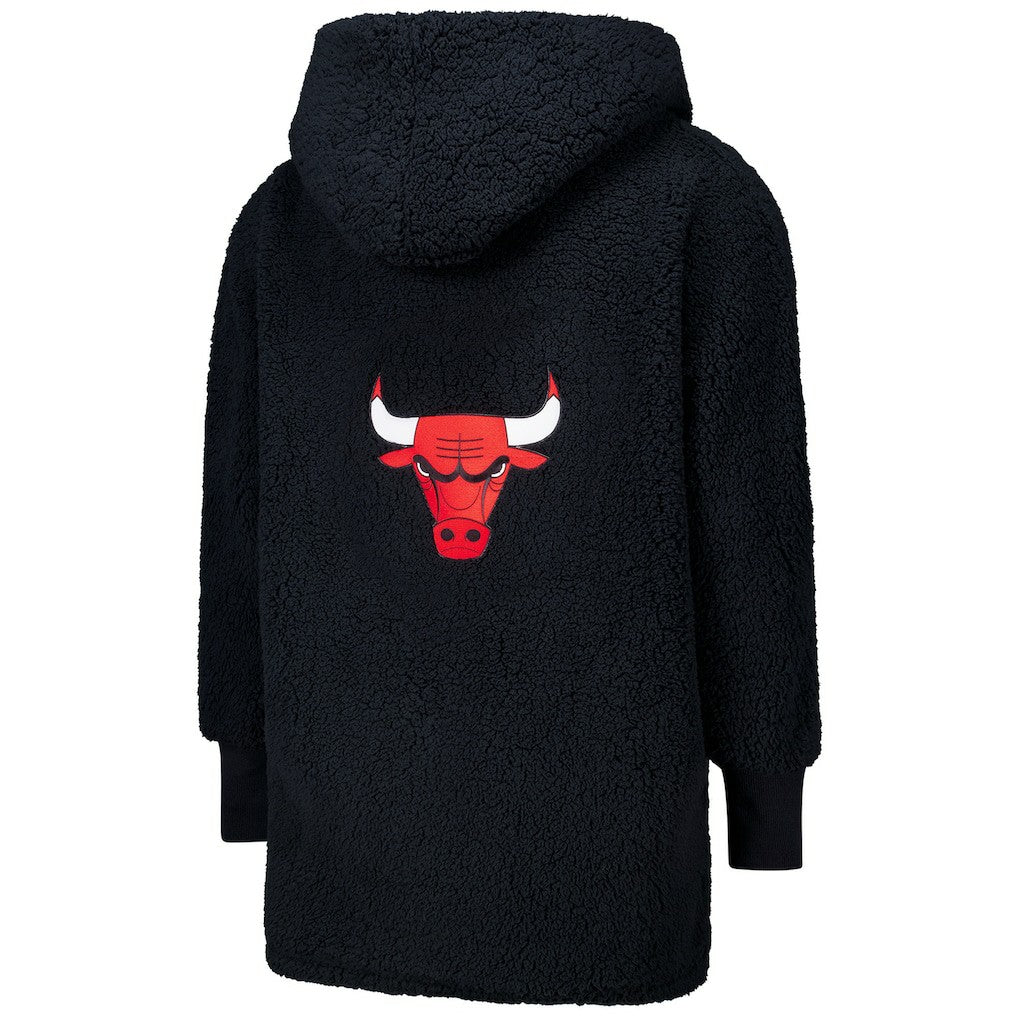 NBA The Best Lounger in the World By Jill Martin Chicago Bulls Unisex Black Oversized Open-Front Hoodie Sweater cheap