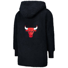 NBA The Best Lounger in the World By Jill Martin Chicago Bulls Unisex Black Oversized Open-Front Hoodie Sweater cheap