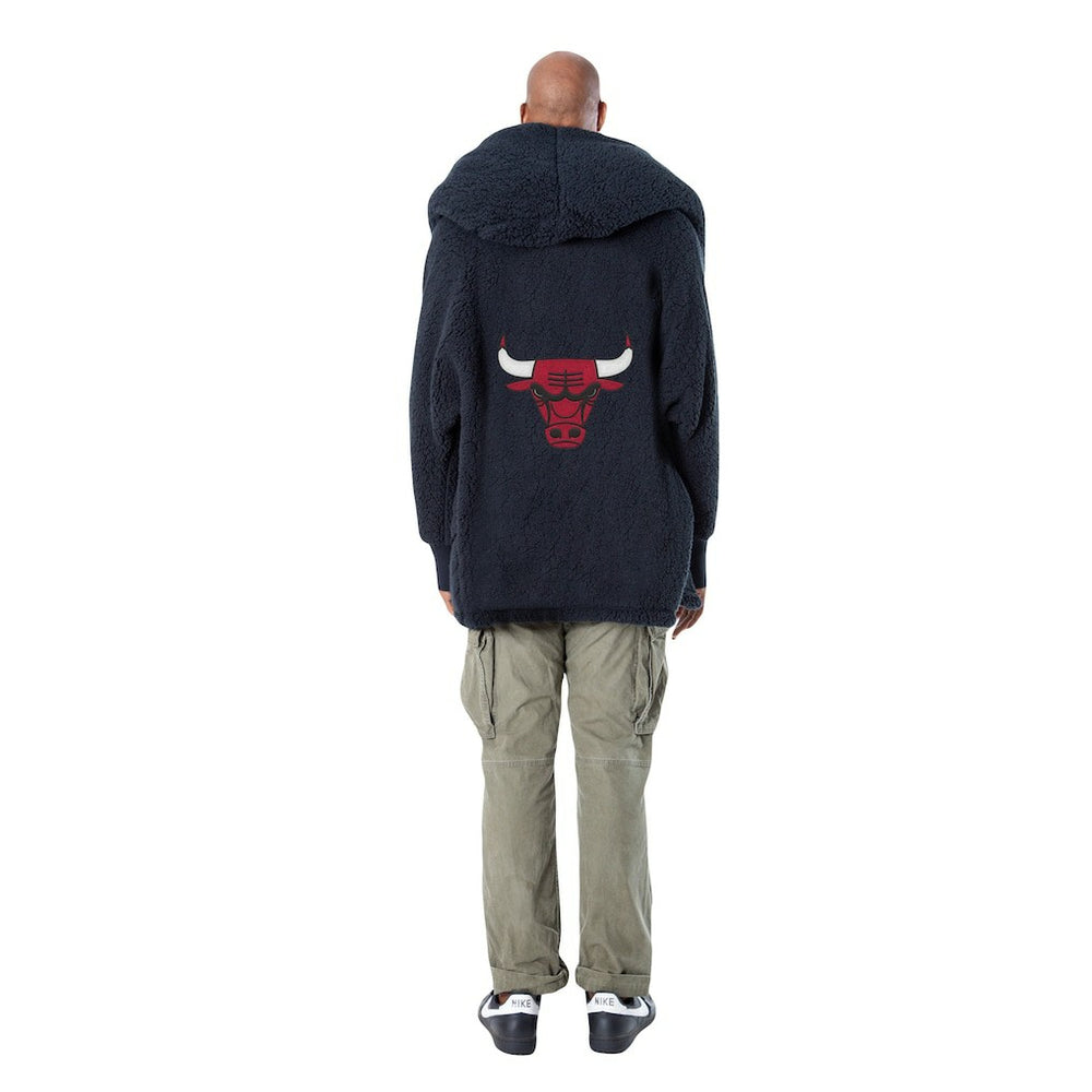 NBA The Best Lounger in the World By Jill Martin Chicago Bulls Unisex Black Oversized Open-Front Hoodie Sweater cheap