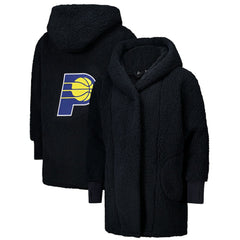 NBA The Best Lounger in the World By Jill Martin Indiana Pacers Unisex Black Oversized Open-Front Hoodie Sweater discount