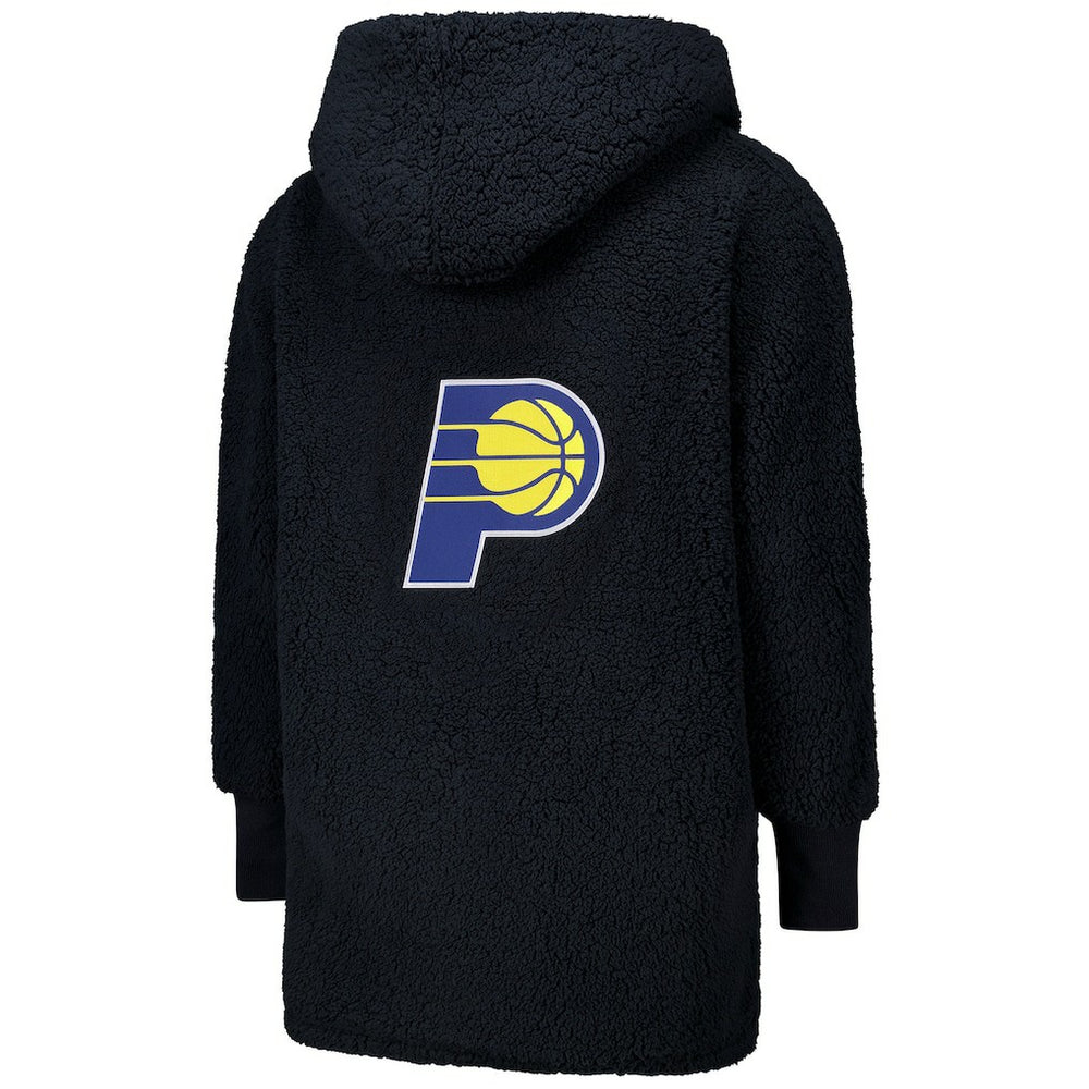 NBA The Best Lounger in the World By Jill Martin Indiana Pacers Unisex Black Oversized Open-Front Hoodie Sweater discount