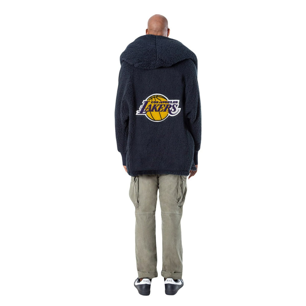 NBA The Best Lounger in the World By Jill Martin Los Angeles Lakers Unisex Black Oversized Open-Front Hoodie Sweater for sale