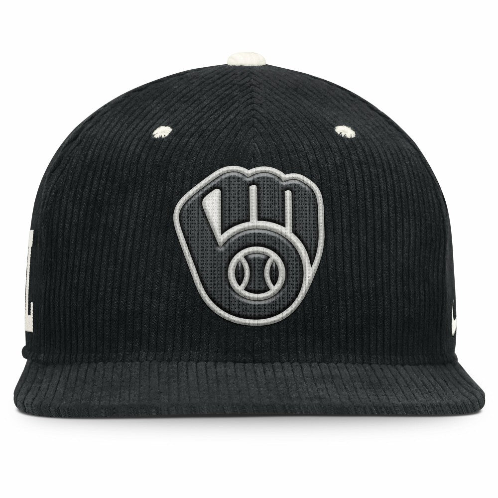 MLB Milwaukee Brewers Nike Pro Corduroy Structured Snapback Hat