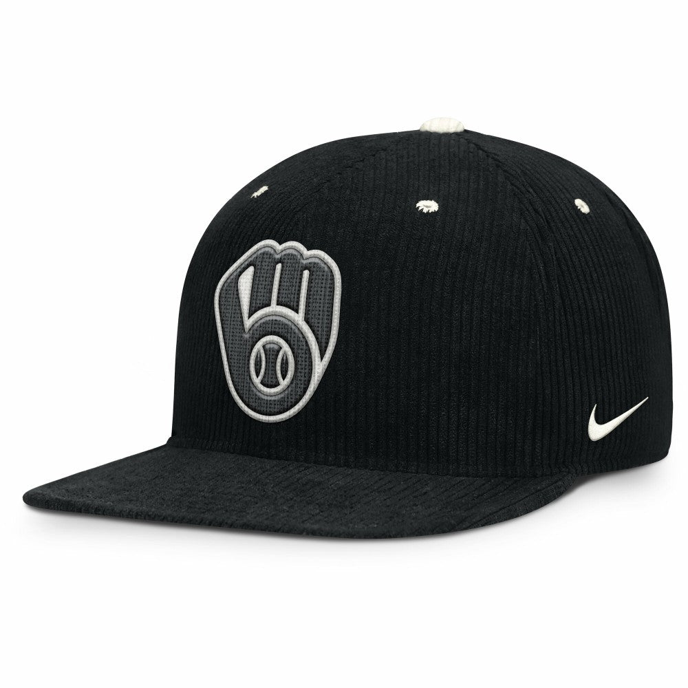 MLB Milwaukee Brewers Nike Pro Corduroy Structured Snapback Hat