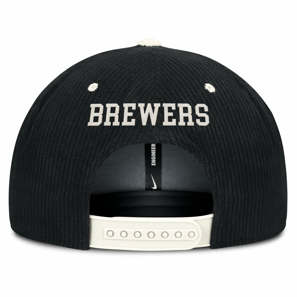 MLB Milwaukee Brewers Nike Pro Corduroy Structured Snapback Hat