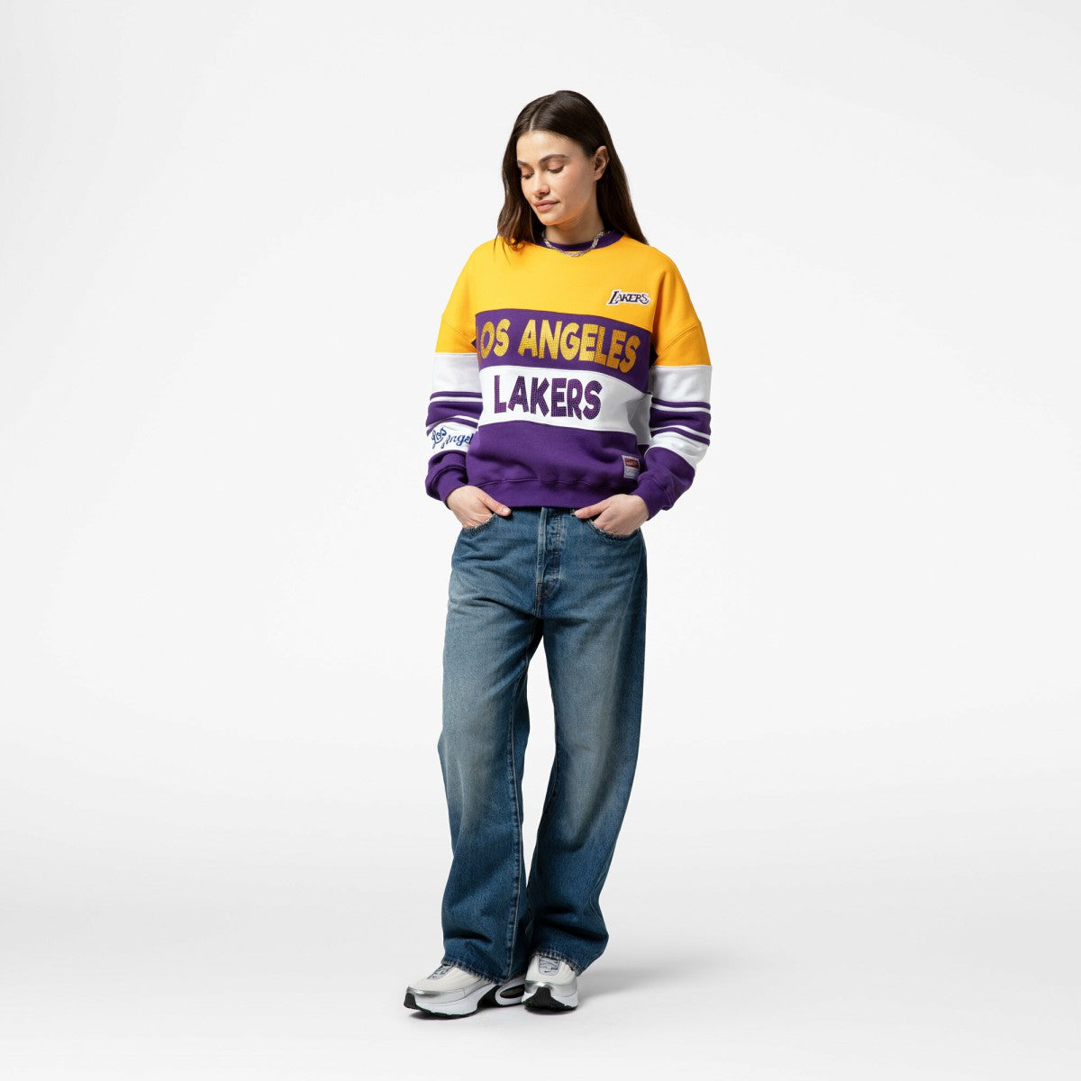 NBA Los Angeles Lakers x DANNIJO Women's Blocked Pullover Sweatshirt