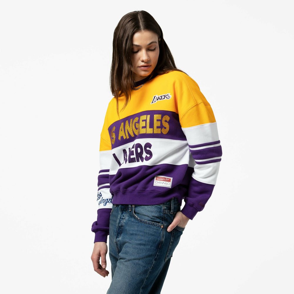 NBA Los Angeles Lakers x DANNIJO Women's Blocked Pullover Sweatshirt